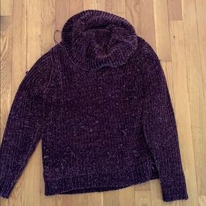 Purple cut out sweater